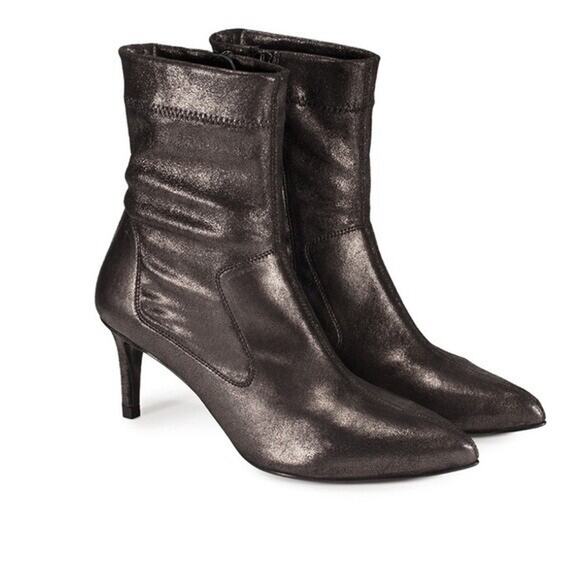 Pedro Garcia Ankle Boot Stretch Suede Slim Heel Point Toe...